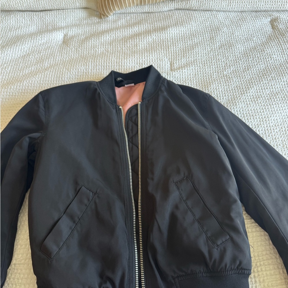 Divided Black Jacket with Pink Lining